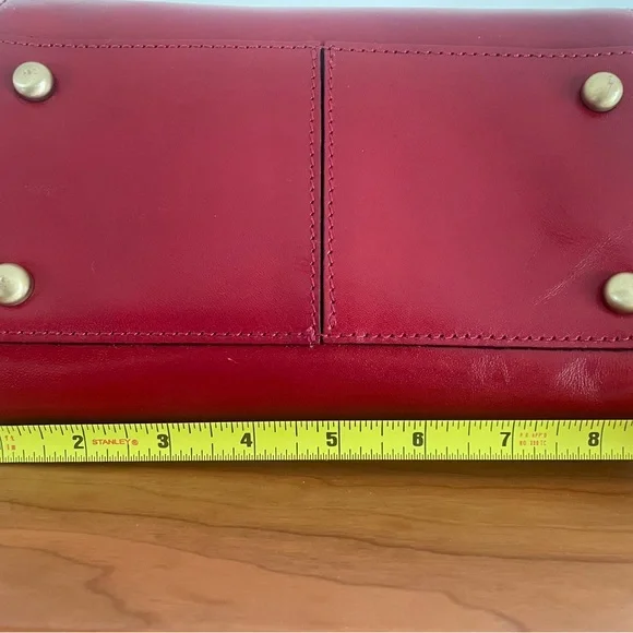 Patricia Nash Red Leather Clutch with Gold Accents - Picture 6 of 11
